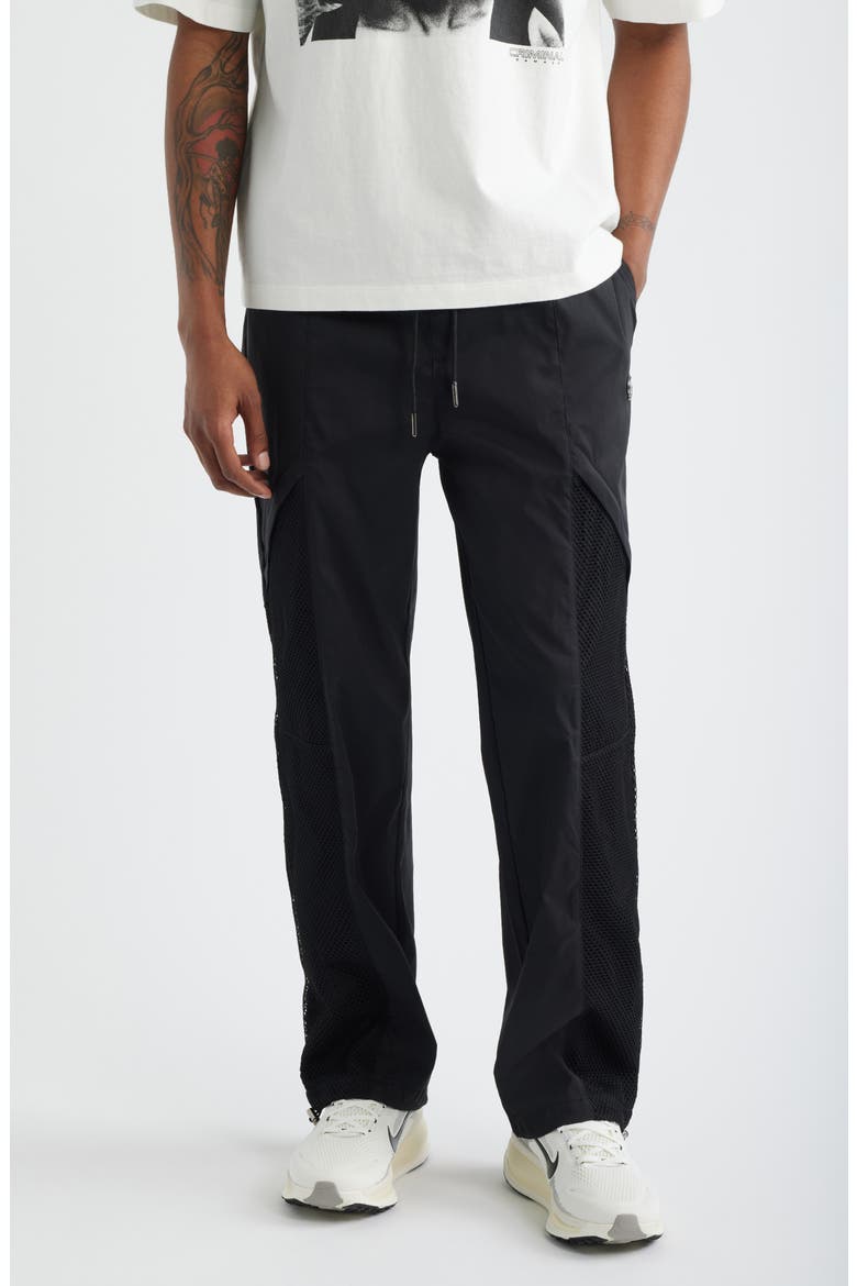 Tyson Mesh Panelled Pants, Main, color, BLACK