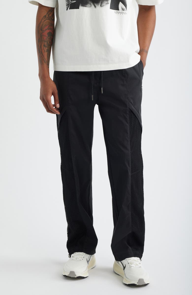 CRIMINAL DAMAGE Tyson Mesh Panelled Pants, Main, color, Black