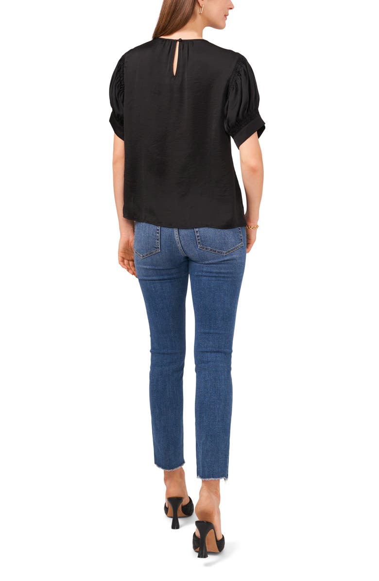 Vince Camuto Shirred Neck Rumpled Satin Blouse, Alternate, color, 