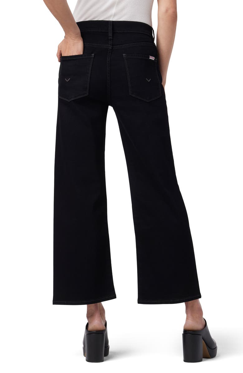 Hudson Jeans Rosalie High Waist Wide Leg Jeans, Alternate, color, Black Rinse