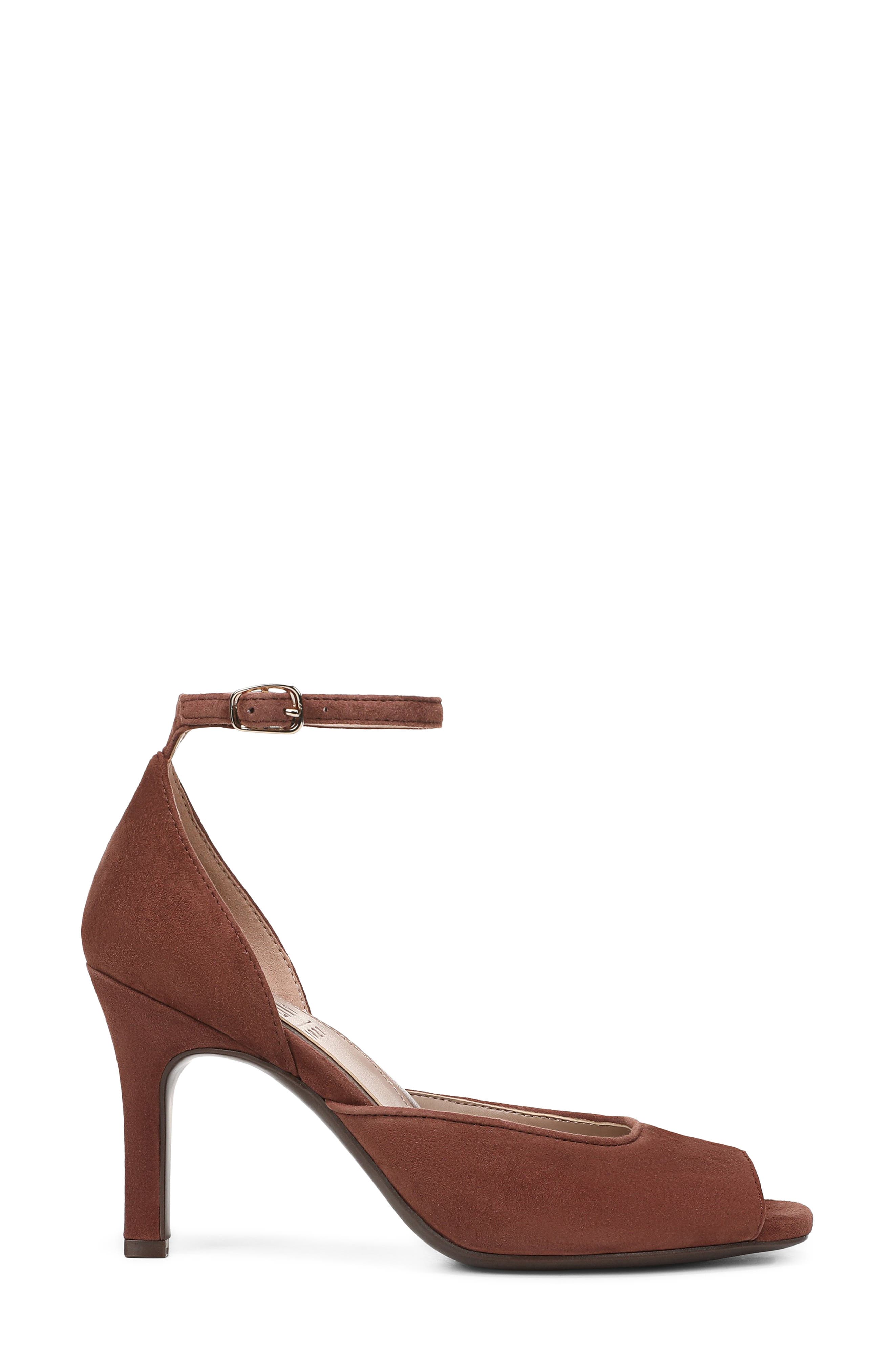 Naturalizer Asha Ankle Strap Peep Toe Pump, Alternate, color, Cappuccino