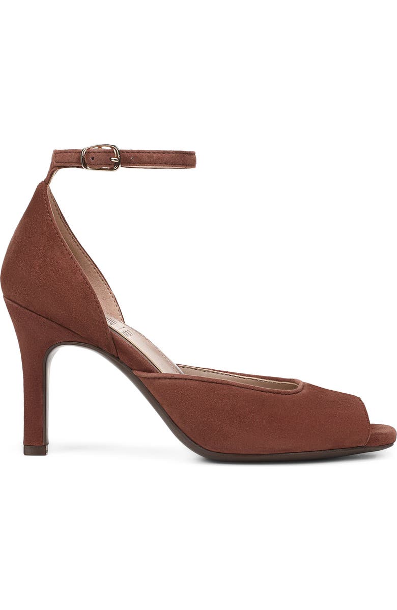Naturalizer Asha Ankle Strap Peep Toe Pump, Alternate, color, Cappuccino