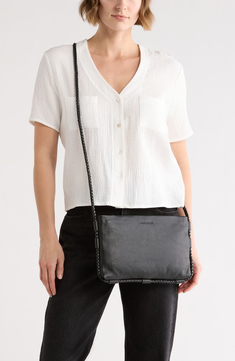 Lucky Brand Zila Leather Crossbody Bag, Alternate, color, Black