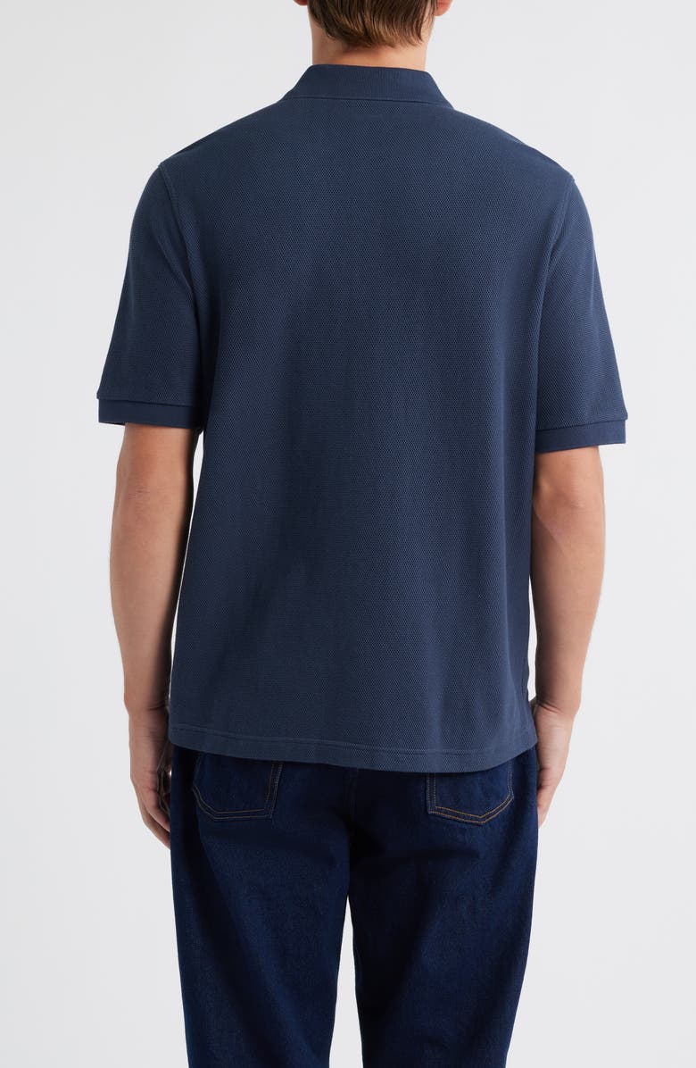 Fred Perry Stripe Cotton Piqué Camp Shirt, Alternate, color, Dark Airforce