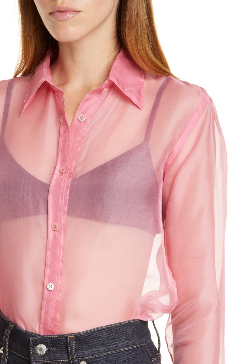 Helmut Lang Silk Organza Shirt, Alternate, color,