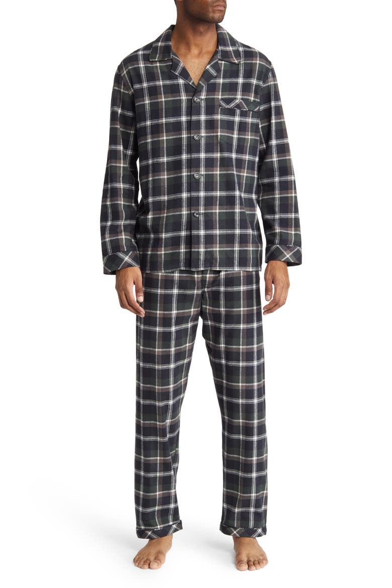 Holiday Homecoming Cotton Flannel Pajamas, Main, color, GREEN