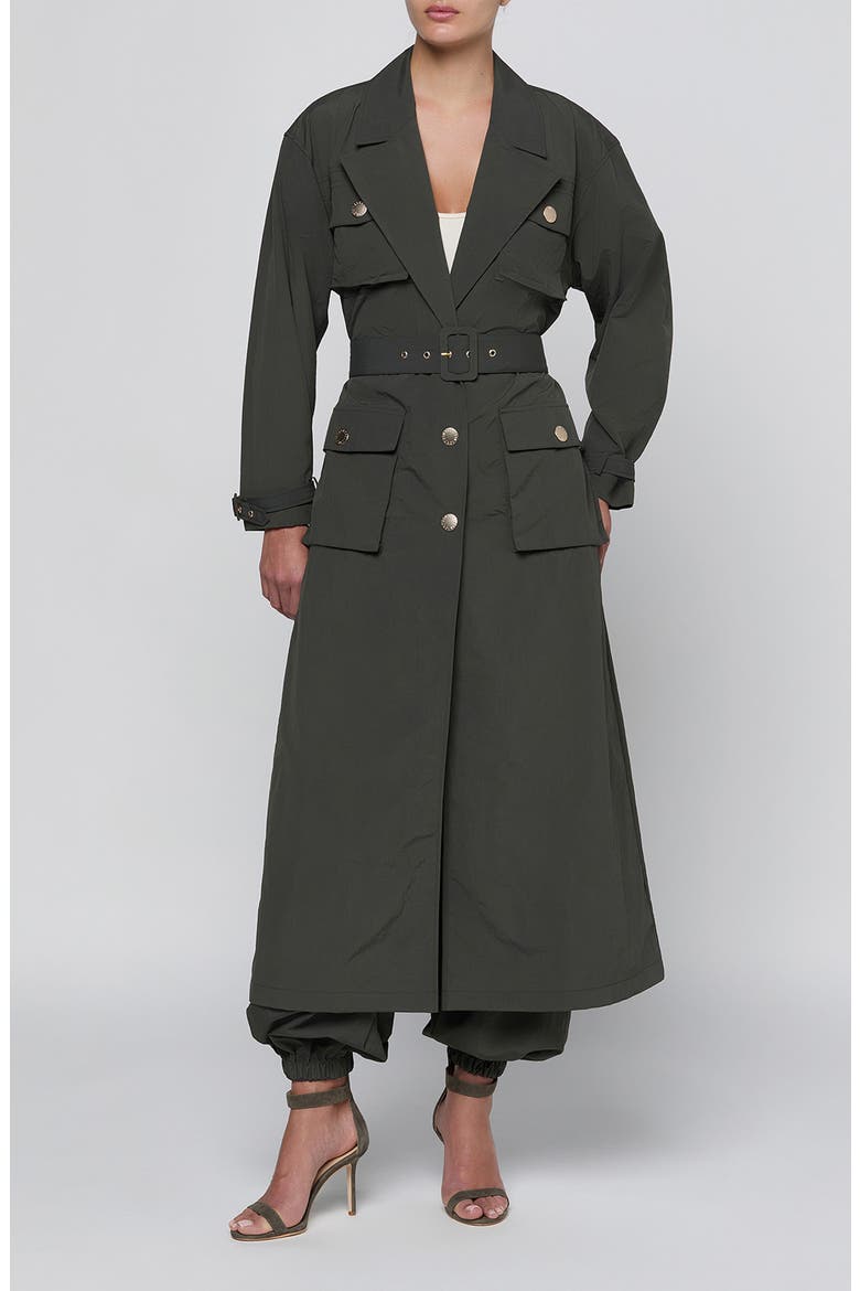 Axel Windbreaker Trench Coat, Main, color, ASH OLIVE