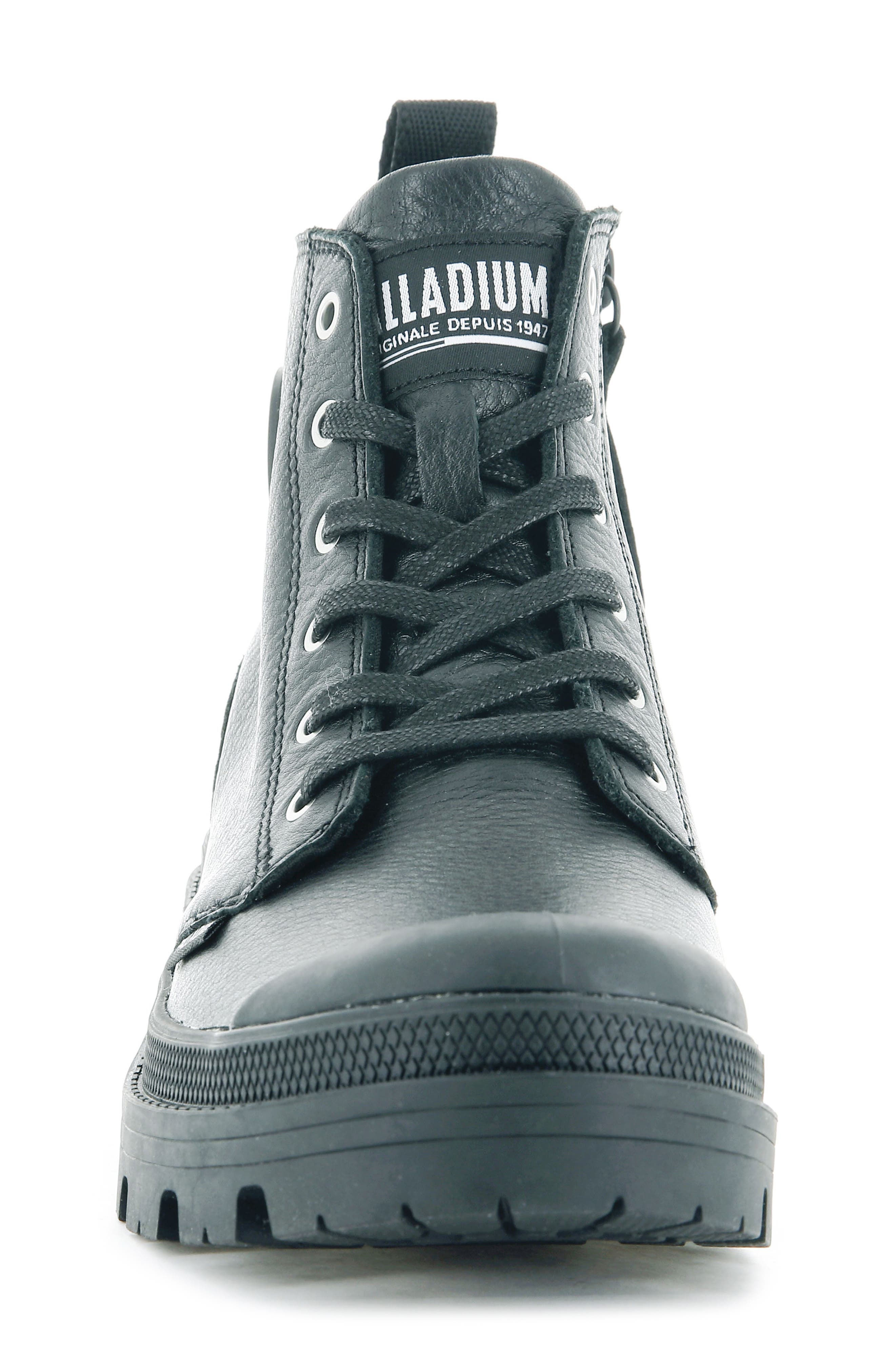 Palladium Pallabase Leather Bootie, Alternate, color, Black/ Black