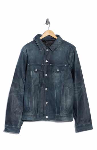 PURPLE BRAND Leather Trucker Jacket