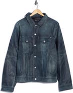 PURPLE BRAND Leather Trucker Jacket