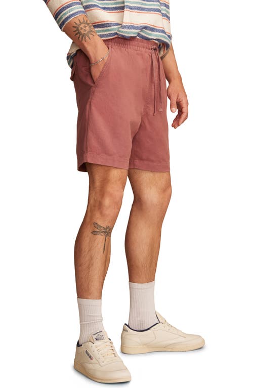 Lucky Brand 7-inch Drawstring Waist Linen & Cotton Short In Brown