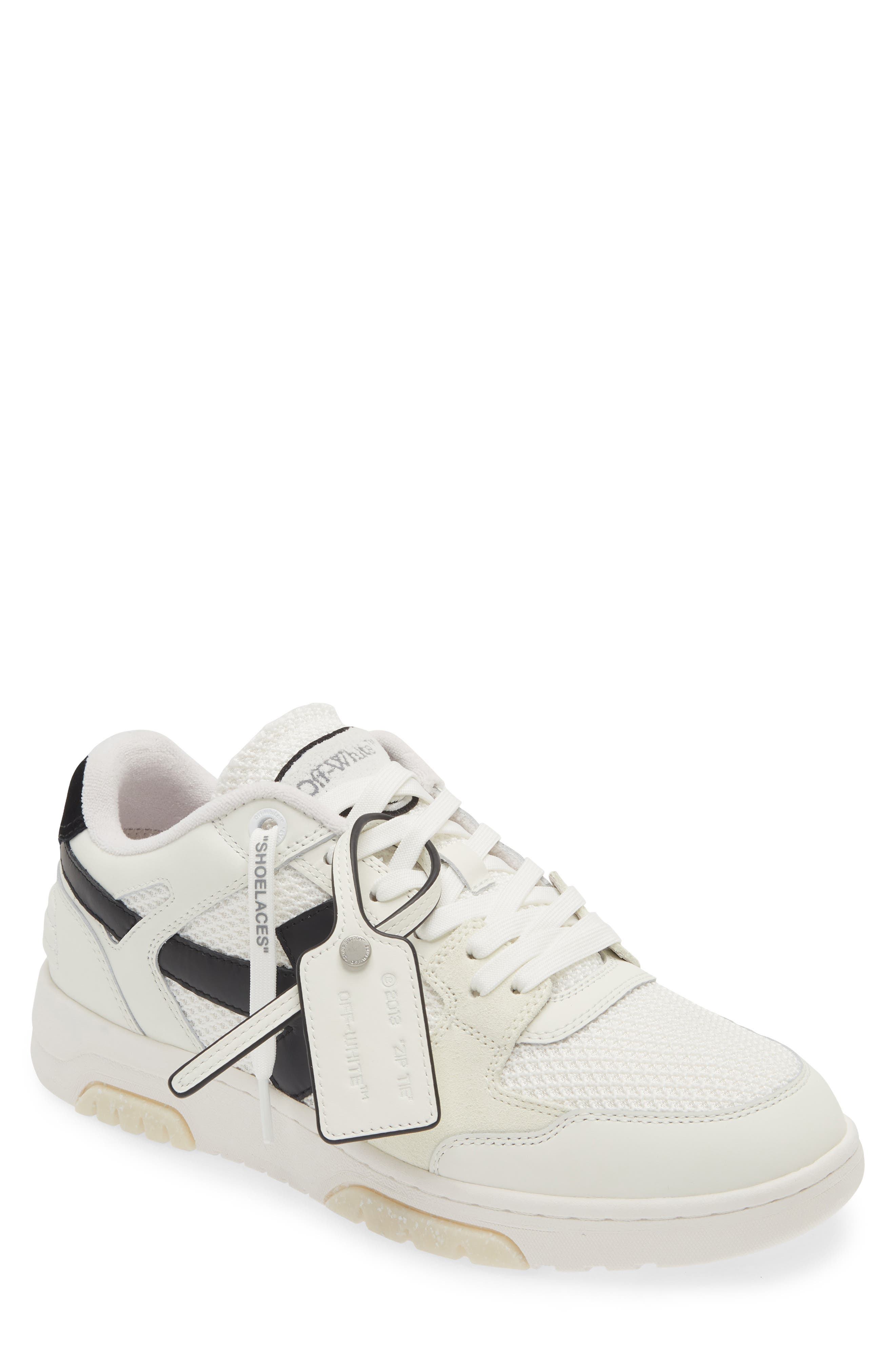 Off-White Slim Out of Office Low Top Sneaker, Main, color, White - Black