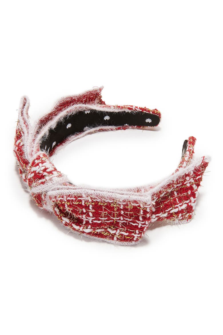Shirley Slim Tweed Headband, Main, color, FROSTED RED