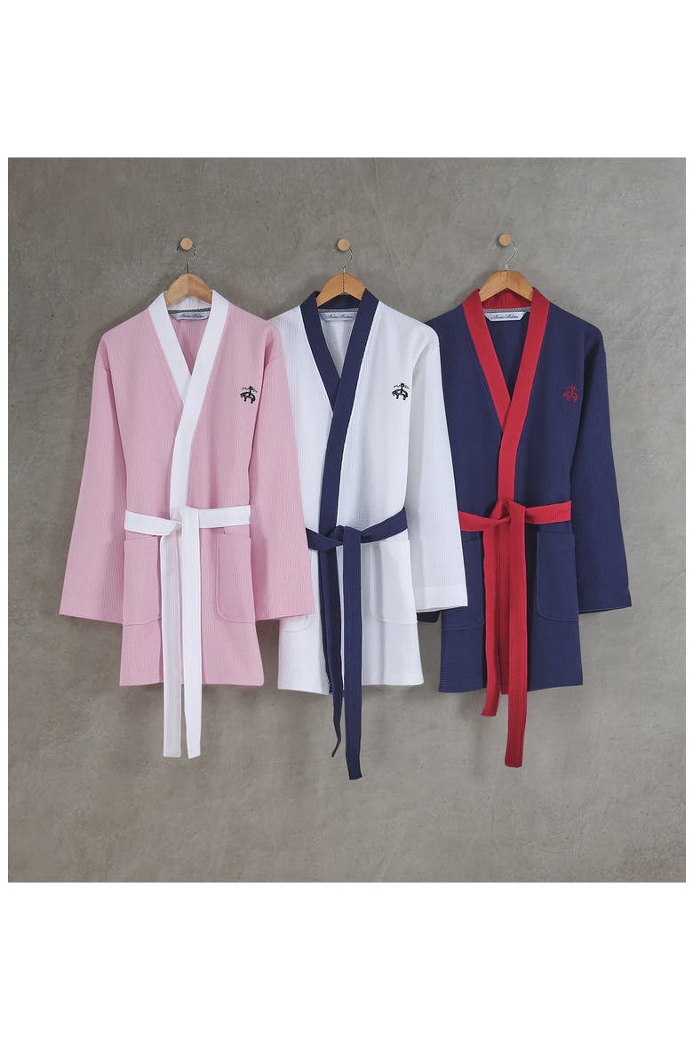 Waffle Turkish Cotton Robe, Alternate, color, WHITE
