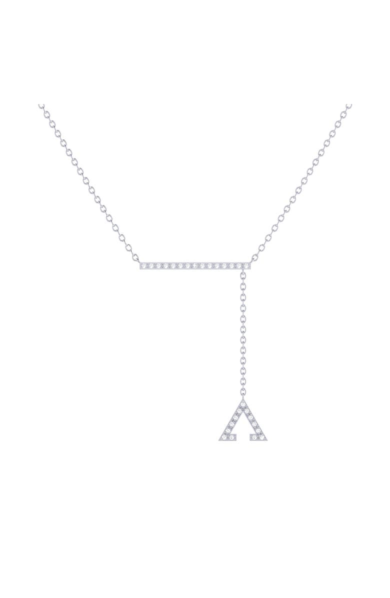 LuvMyJewelry Crane Lariat Triangle Silver Diamond Necklace, Main, color, 