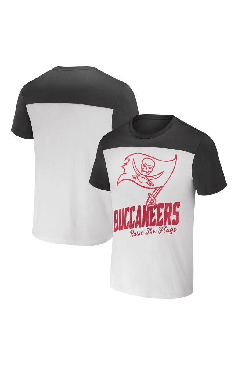 NFL X DARIUS RUCKER Men's NFL x Darius Rucker Collection by Fanatics White/Pewter Tampa Bay Buccaneers Colorblocked T-Shirt, Main, color, White