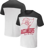 NFL X DARIUS RUCKER Men's NFL x Darius Rucker Collection by Fanatics White/Pewter Tampa Bay Buccaneers Colorblocked T-Shirt