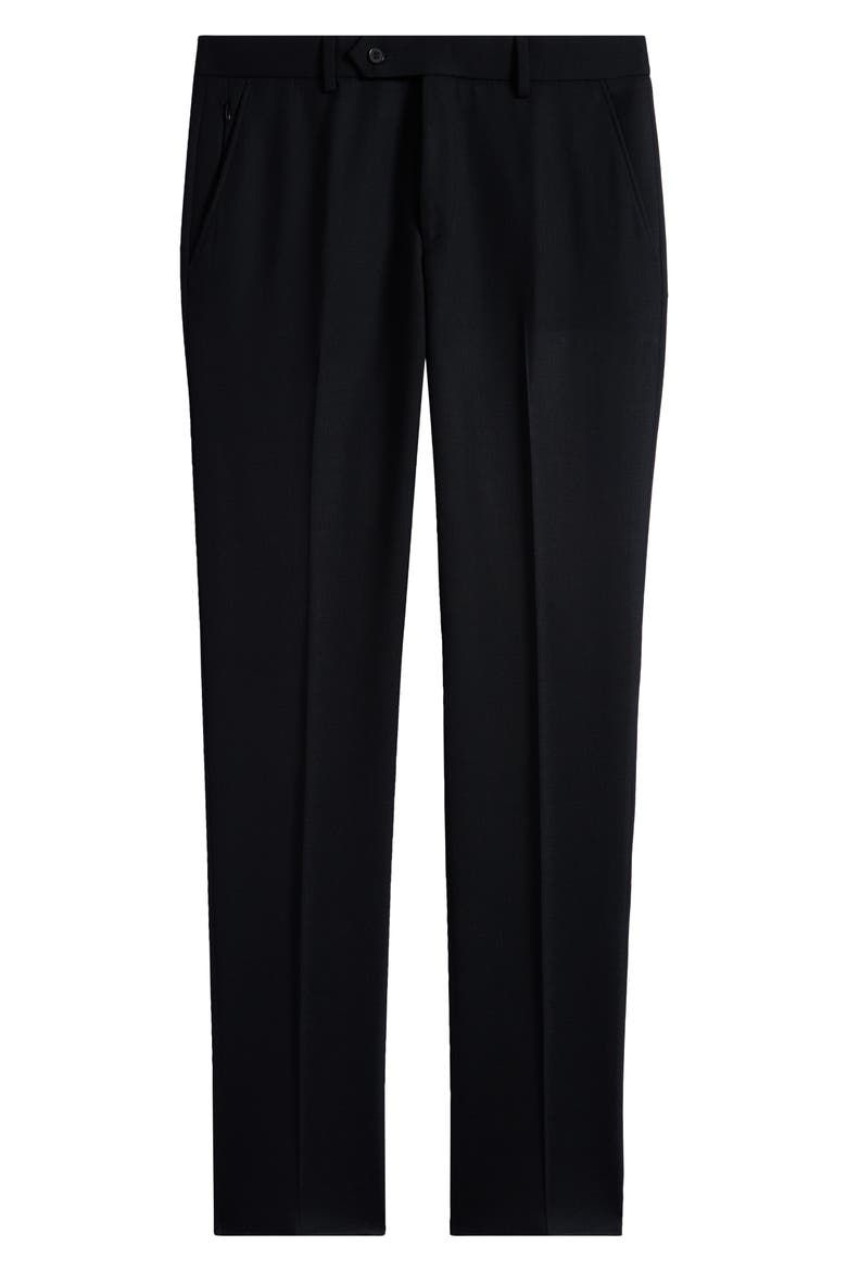 Luxury Performance Stretch Wool Suit Separate Pants, Alternate, color, BLACK