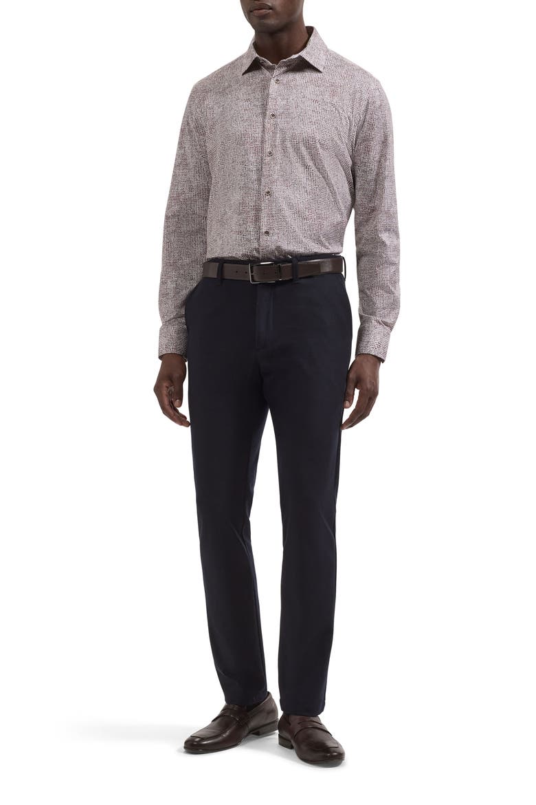James OoohCotton® Abstract Print Button-Up Shirt, Alternate, color, BURGUNDY