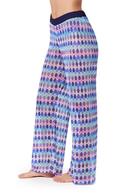 Gottex Retro Riviera Netted Crochet Beach Pant Cover-up In Blue