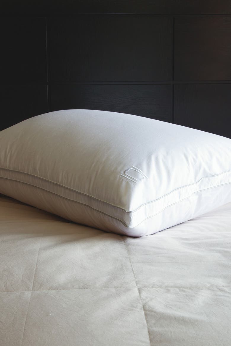 Nikki Chu Standard Cotton White Goose Down Best Pillow with Removable Cover, Main, color, WHITE