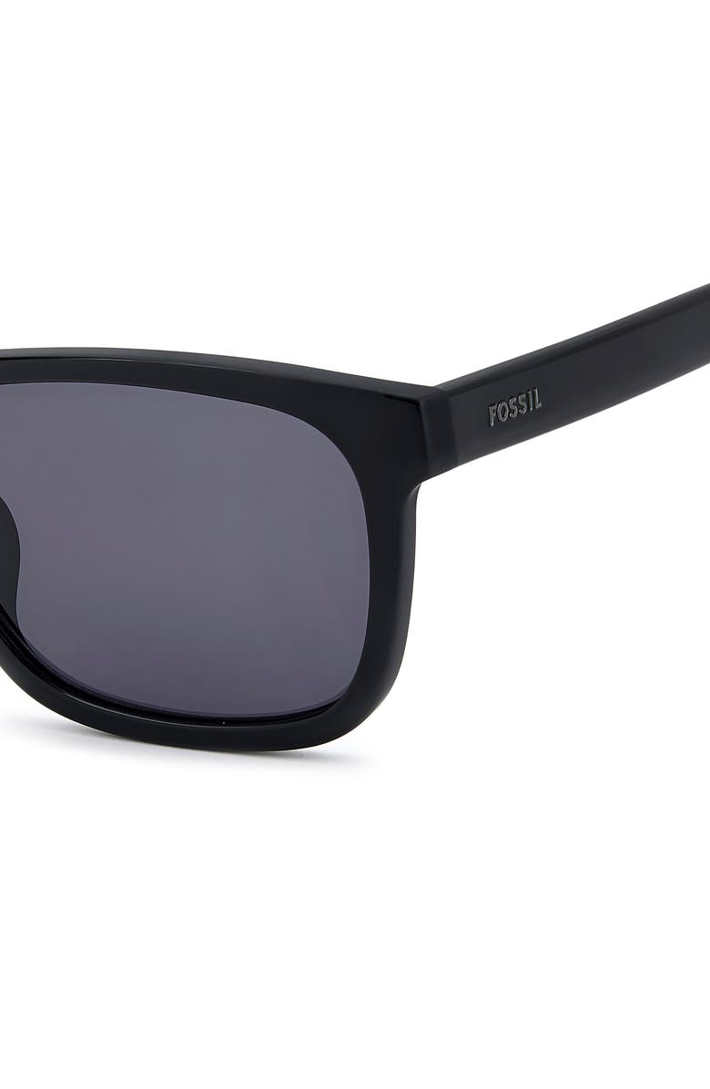 Fossil 56mm Rectangular Sunglasses, Alternate, color, Black/ Grey