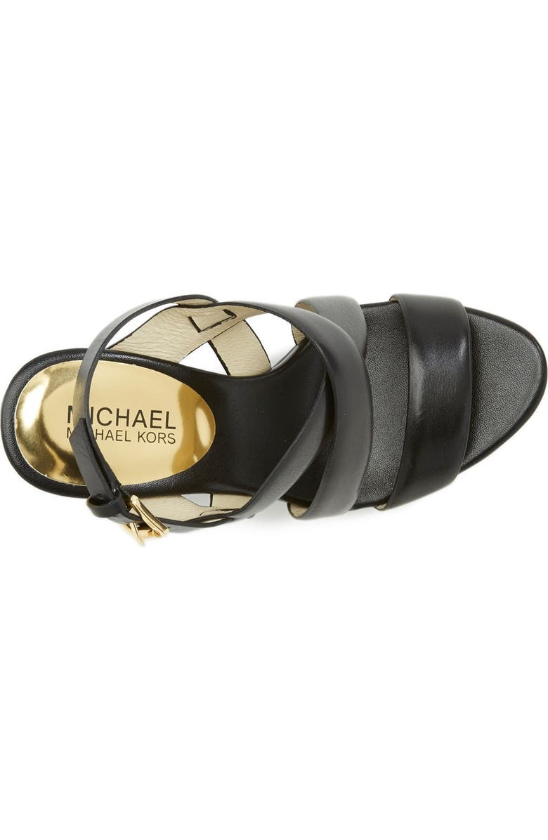 MICHAEL Michael Kors 'Bennet' Leather Wedge Sandal, Alternate, color,