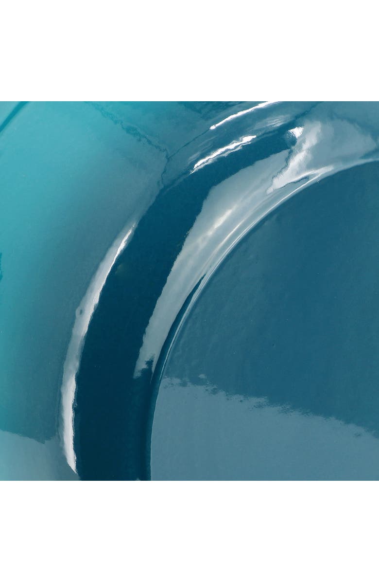 Megachef 6.35 Quart Round Enameled Cast Iron Dutch Oven with Self Basting Lid, Alternate, color, Light Blue