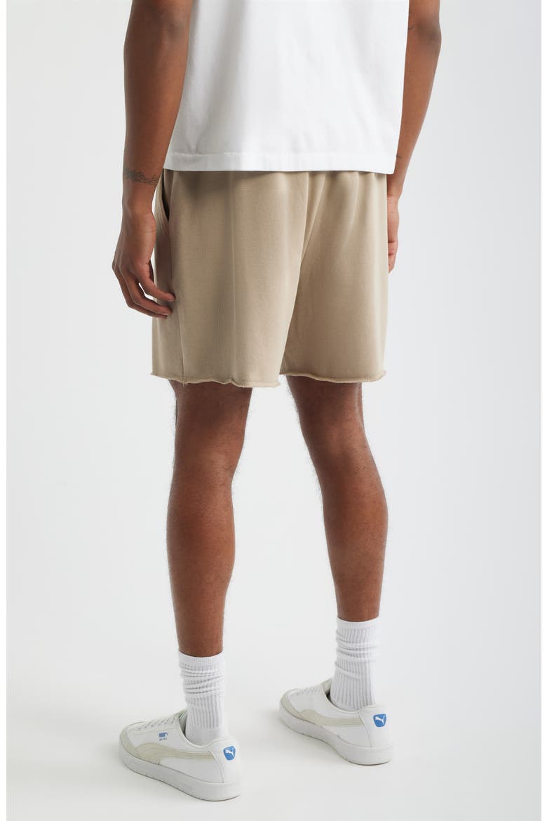 Frayed Terry Sweat Shorts, Alternate, color, TAN TEAK