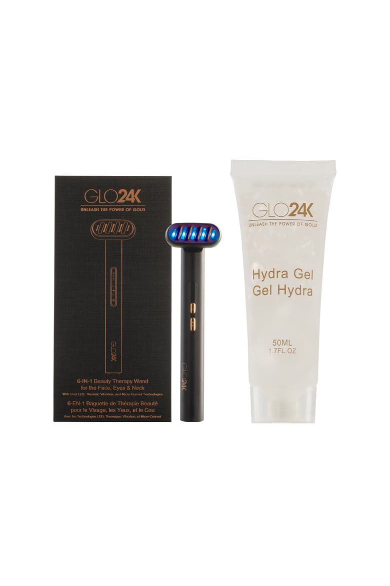 GLO24K 6-IN-1 Beauty Therapy Wand +Conductive Hydra Gel, Main, color, NA