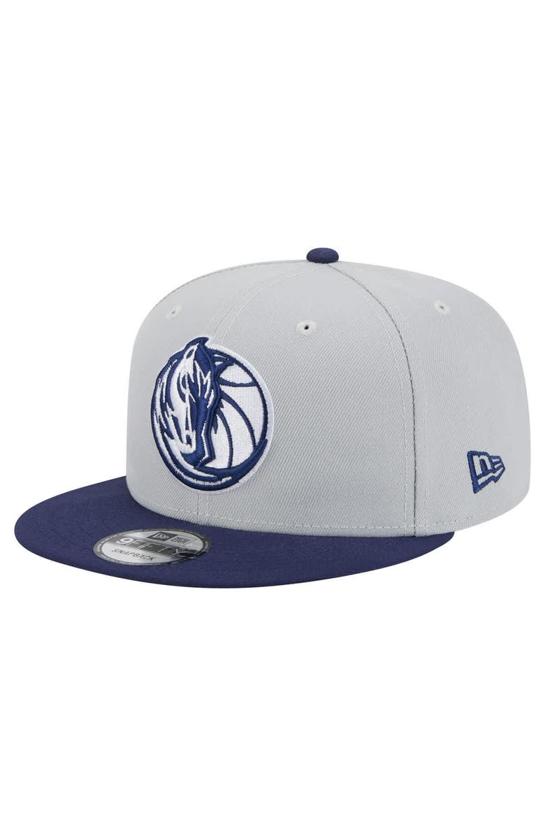 New Era Men's New Era Gray/Navy Dallas Mavericks Color Pack 2-Tone 9FIFTY Snapback Hat, Main, color, 