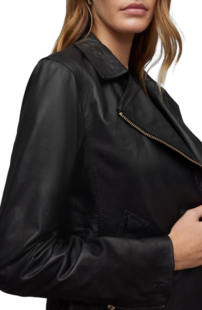 AllSaints Vela Leather Biker Jacket, Alternate, color, 