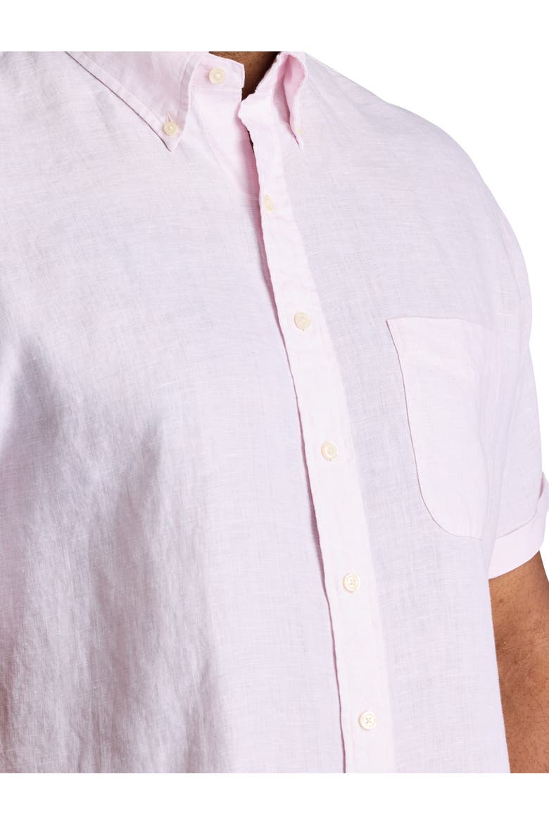 Big & Tall Solid Linen Sport Shirt, Alternate, color, PINK SOLID