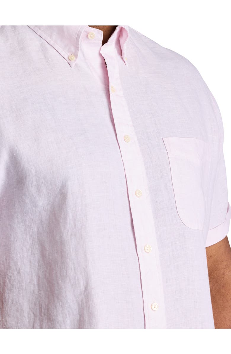Brooks Brothers Big & Tall Solid Linen Sport Shirt, Alternate, color, Pink Solid