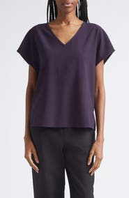 Emporio Armani V-Neck Short Sleeve Cady Top