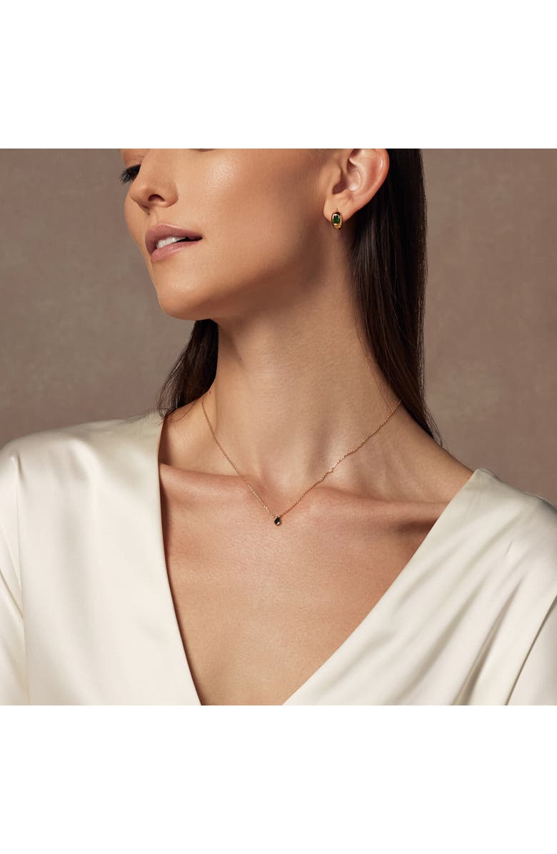 Bearfruit Jewelry Sterling Silver 18k Gold Plated Ivy Emerald Necklace Holiday Gift Idea, Alternate, color, Gold