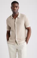 Nordstrom Short Sleeve Ribbed Cotton & Silk Cardigan