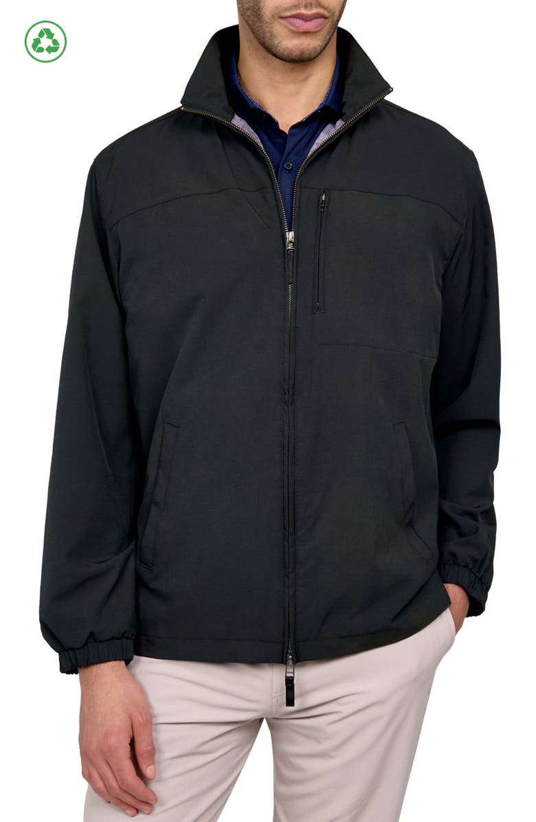CONSTRUCT Regular Fit Solid Recycled Performance Golf Jacket, Main, color, Black