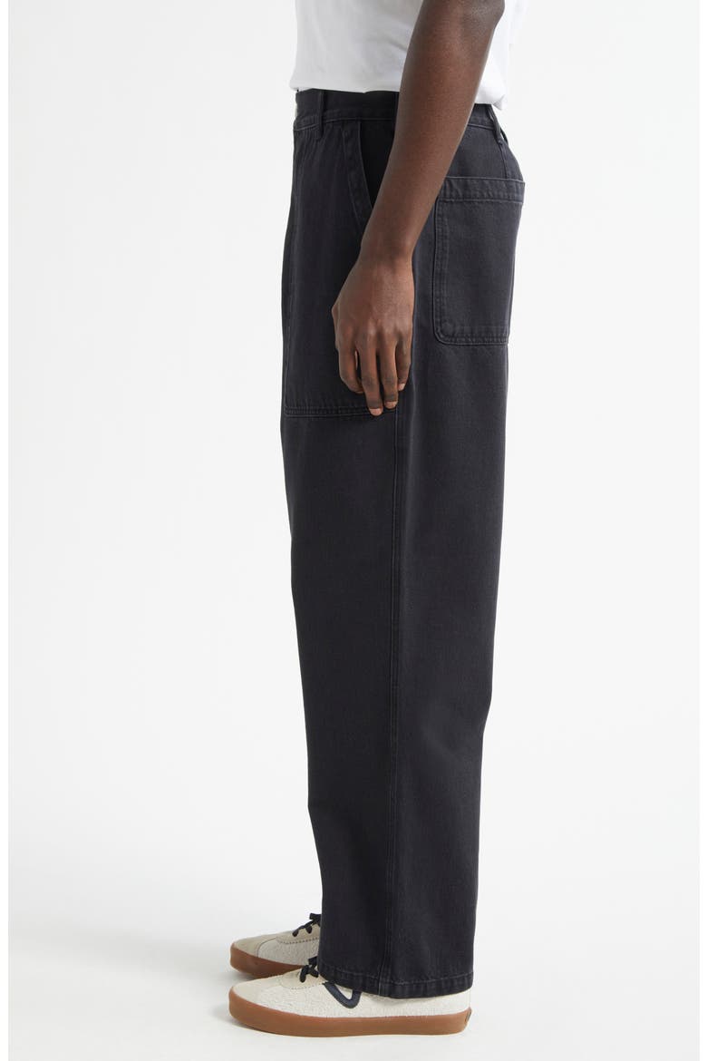 Regular Fit Patch Pocket Cotton Twill Pants, Alternate, color, BLACK
