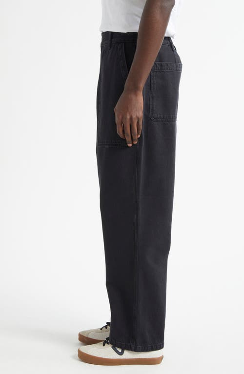 Palmes Regular Fit Patch Pocket Cotton Twill Pants In Black