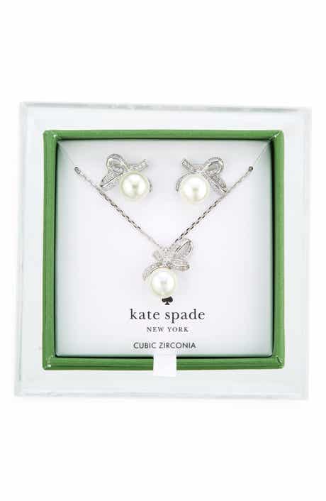 Kate Spade New York all tied up pendant necklace and stud earrings set
