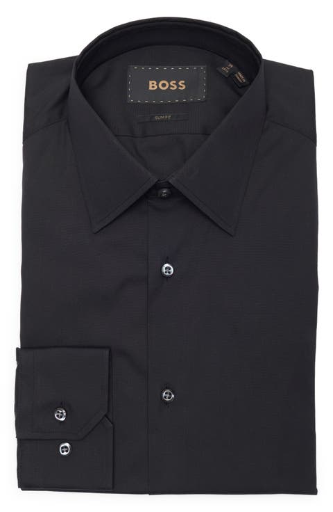Hays Slim Fit Stripe Stretch Cotton Dress Shirt