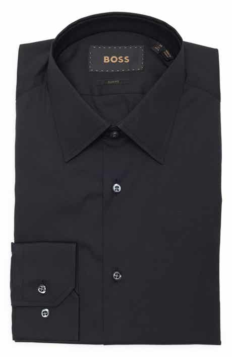 BOSS Hays Slim Fit Stripe Stretch Cotton Dress Shirt