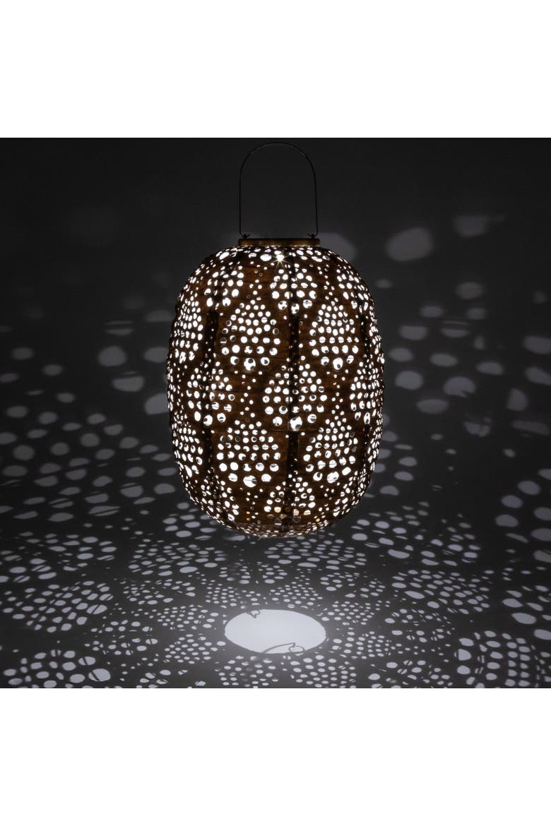 Stella Luxe Barrel Dewdrop Copper LED Lantern, Alternate, color, Copper