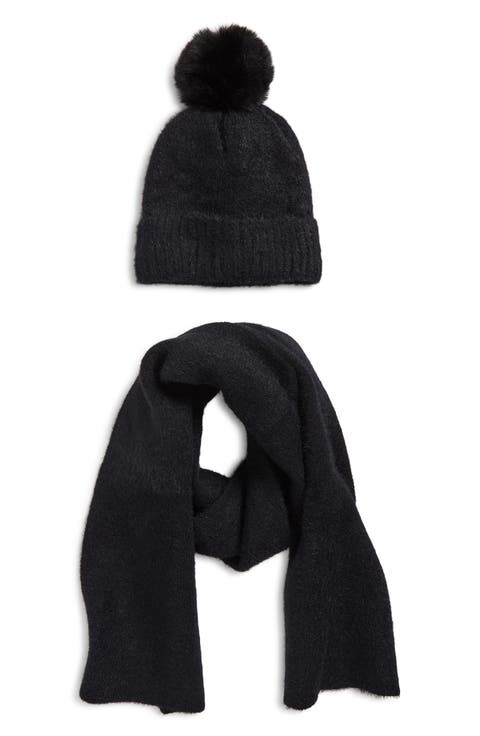 Pompom Beanie 
Scarf Set