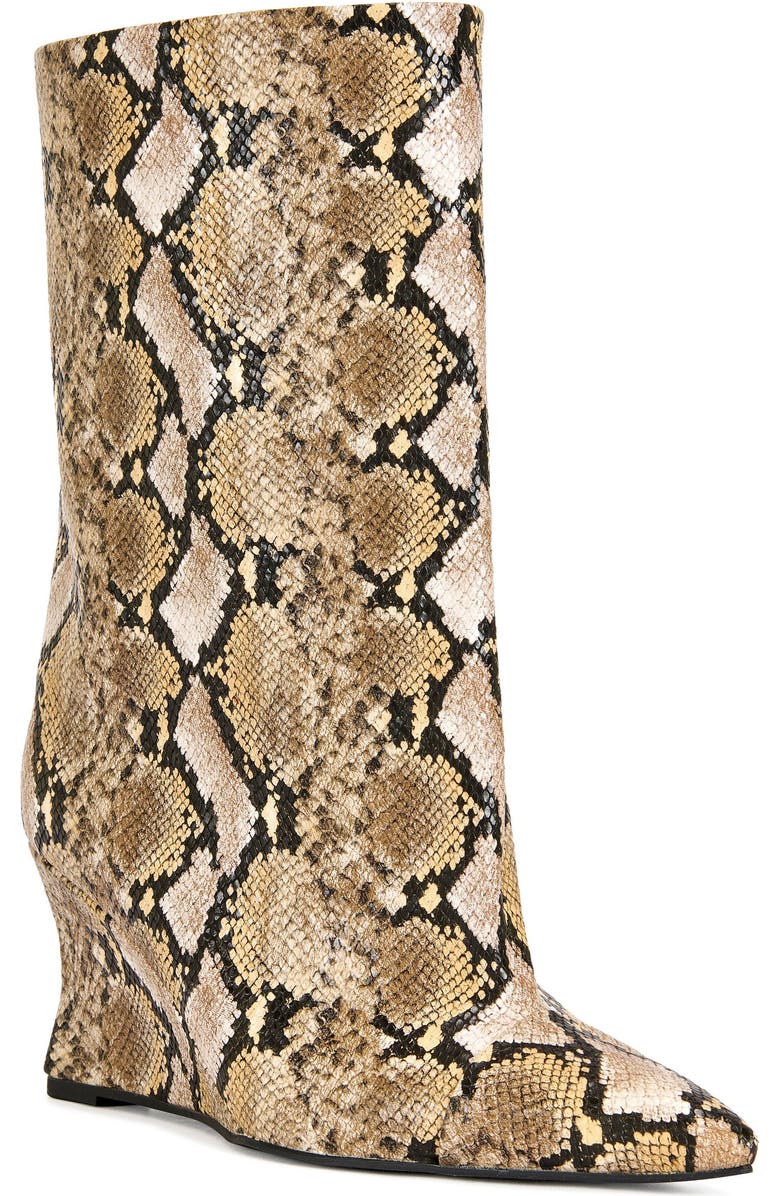 AZALEA WANG Vinci Wedge Bootie, Alternate, color, Beige Multi
