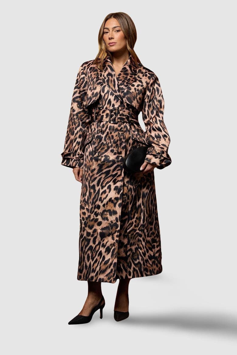 Muse Leopard Trench Coat, Main, color, Leopard