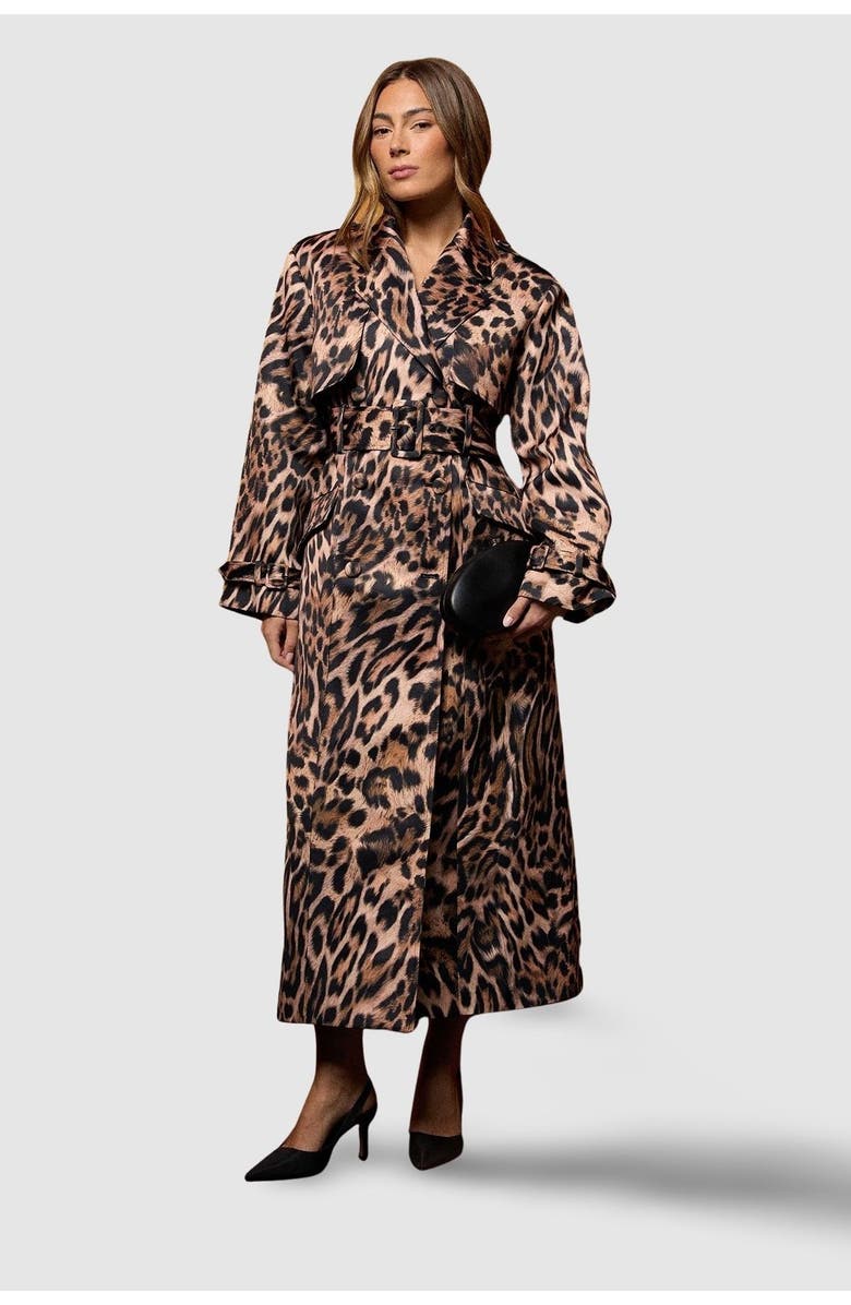 Coast Muse Leopard Trench Coat, Main, color, Leopard