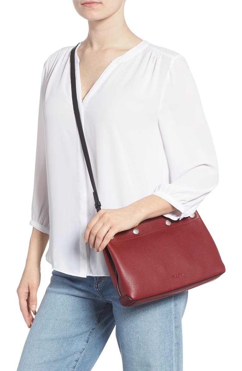 rag & bone Compass Leather Crossbody Bag, Alternate, color, Biking Red