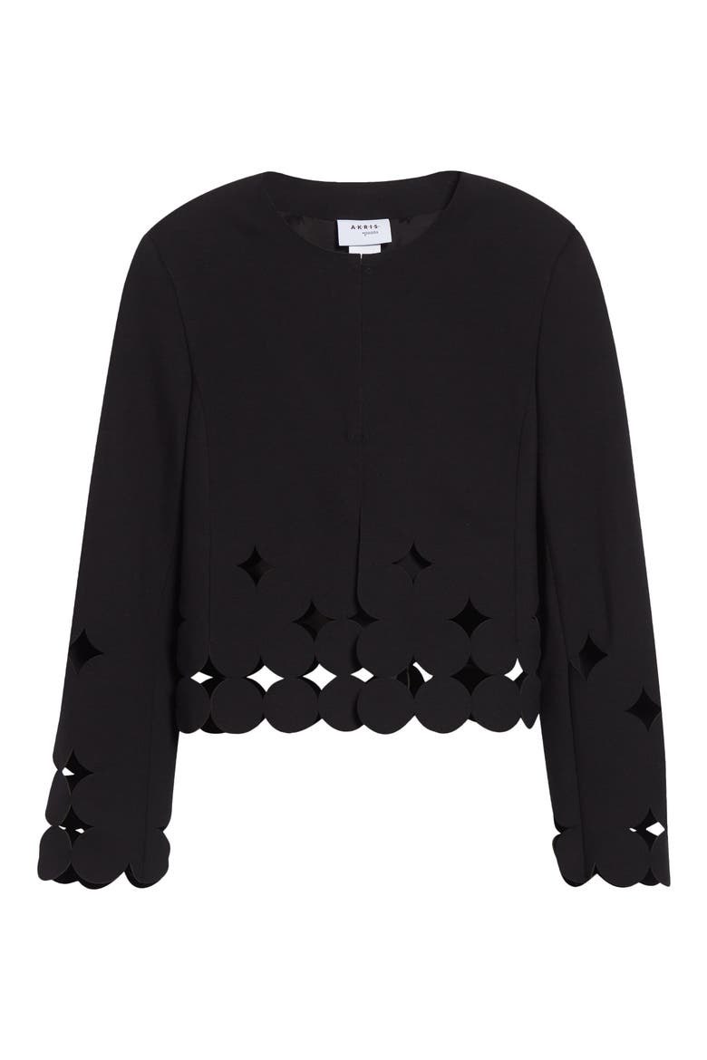 Dot Cutout Cardigan, Alternate, color, BLACK